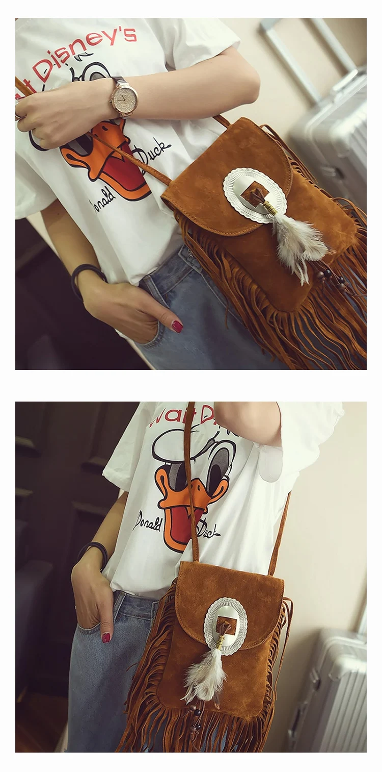 Female Small suede Bag Brown Beaded Feathers Hippie American Indian Tribal Bohemian Boho Chic Ibiza Style Pouch Bag (18)