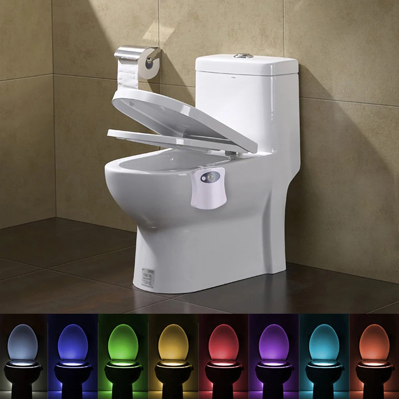 Smart ободок для унитаза свет WC движения PIR сенсор лампа ночник 8 цветов водостойкий
