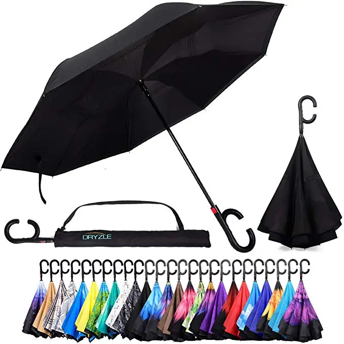 

Upside Down UV Protection Unique Windproof Brella That Open Better Than Most Umbrellas, Reversible Folding Double Layer
