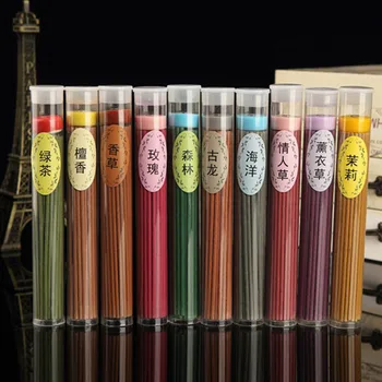 

50PCS/SET Aromatherapy Scent Incense Burner Candle Fragrance Sticks Natural Aroma Vanilla Sandalwood Rose Air Freshener Box