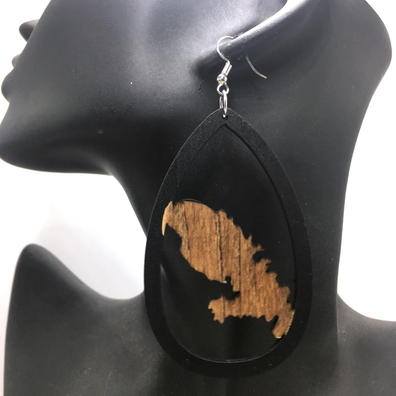 Бесплатная доставка! 8 см деревянные серьги с французским флагом|earrings free