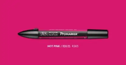 Winsor& Newton ProMarkers двухконцевые графические маркеры профессиональные ручки для дизайна красные и оранжевые - Цвет: hot pink