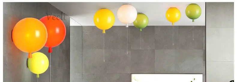 Luminária de Parede com Balões Luminária de Parede Moderna para Quarto Iluminação de Cabeceira Sutiã de Parede Coloridos Acrílica Infantil Varanda 20cm 7 Luminária de parede com balões coloridos, 20cm,