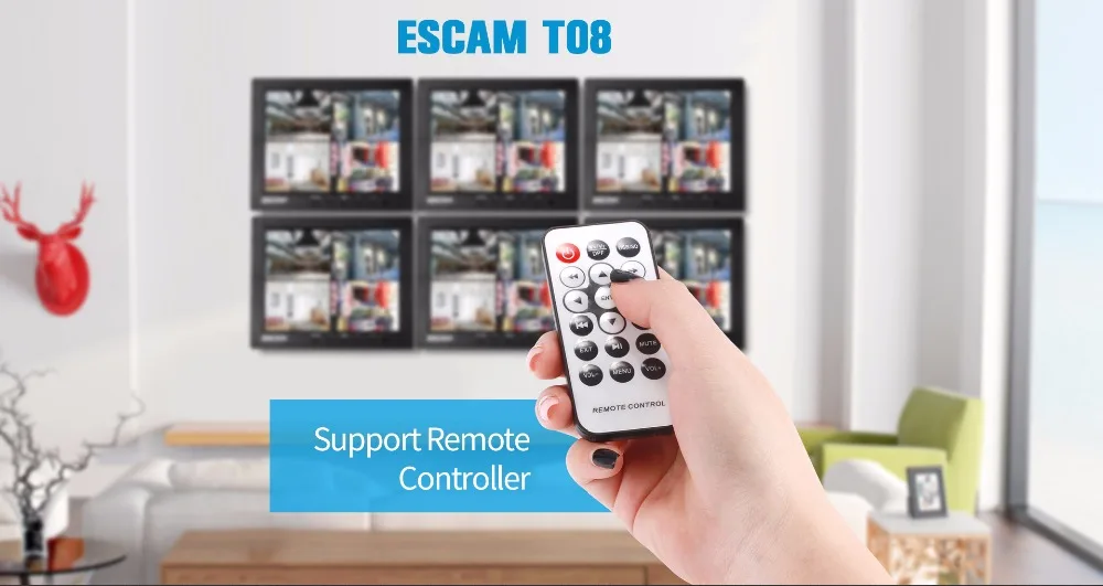 ESCAM T08 8 дюймов TFT lcd 1024x768 монитор с VGA HDMI AV BNC USB для ПК CCTV камеры безопасности