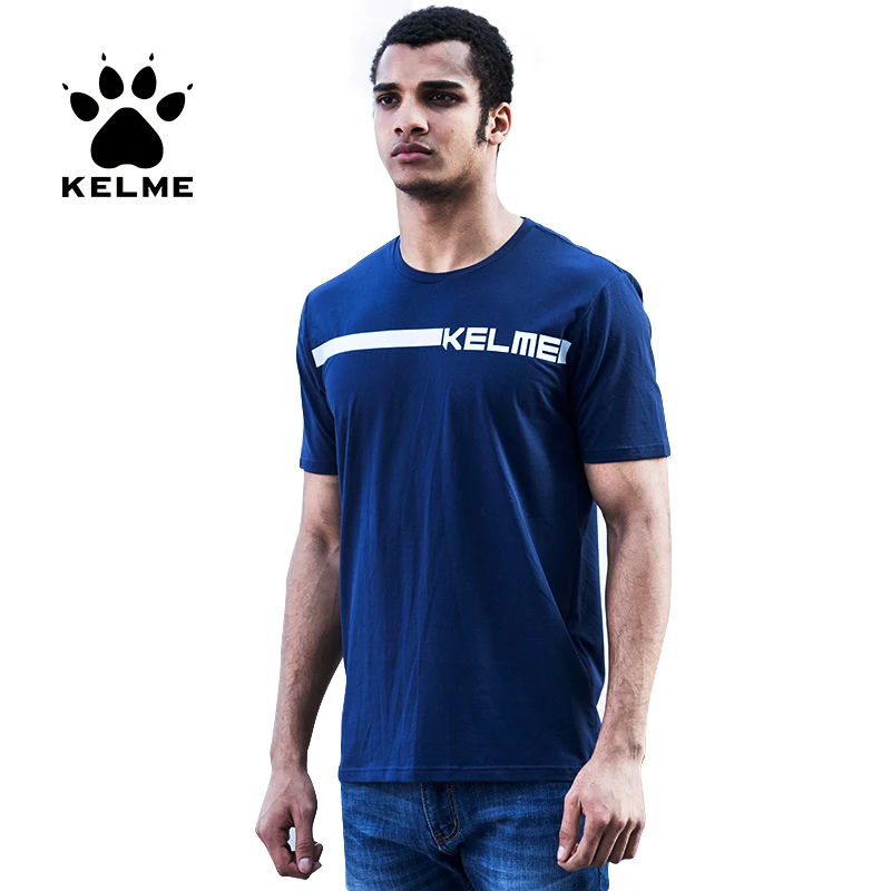 

KELME Men's Leisure Sports T-shirts Running Series 93.5%Cotton 6.5%Spandex Summer Breathable Short Sleeve T-shirt KMC162018