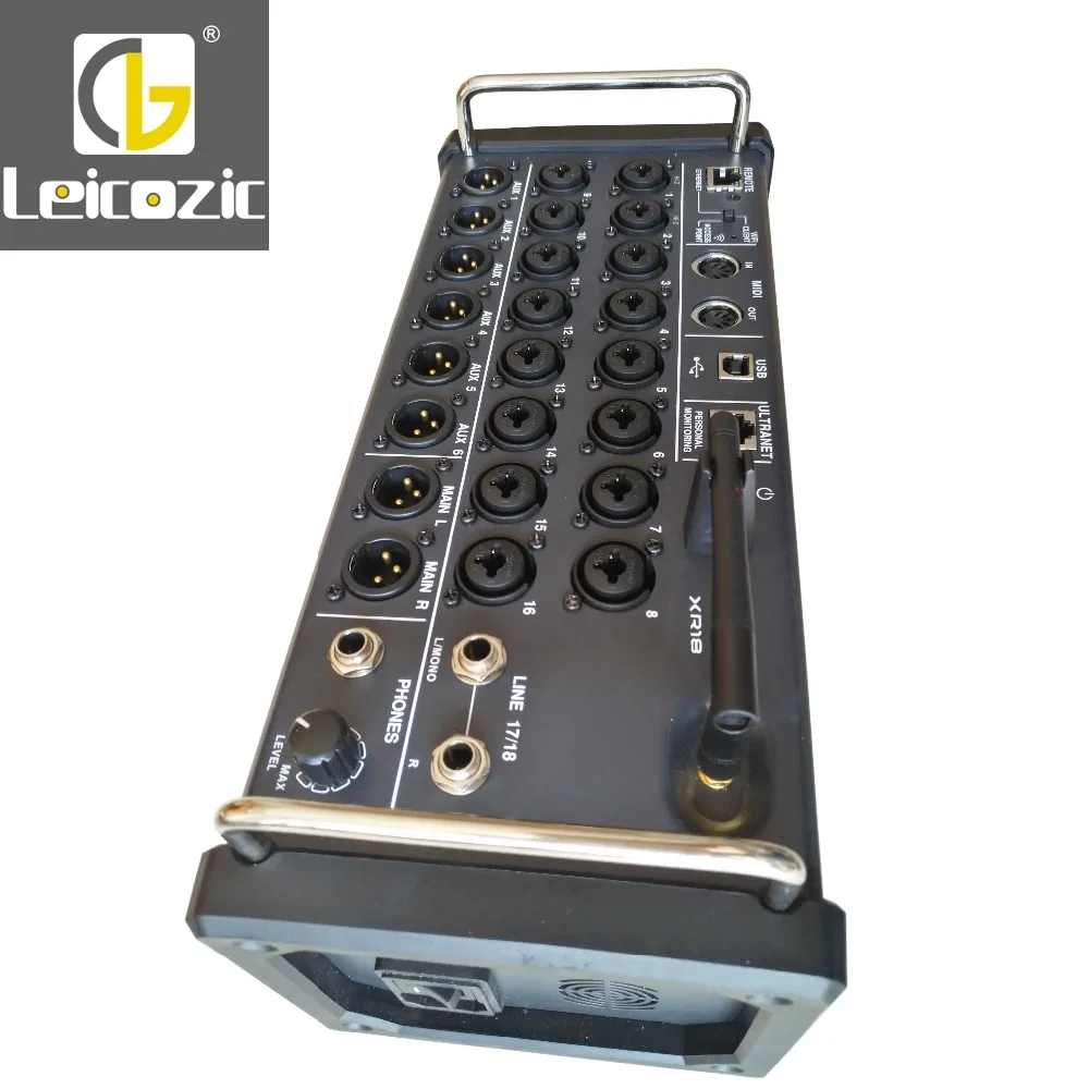 Leicozic X Воздуха XR18 18-Ch 12 подключения по шине CAN цифровым микшером для iPad/планшетный ПК с системой андроида Встроенный Wi-Fi/USB подходит для сцены/живой звук/Студия