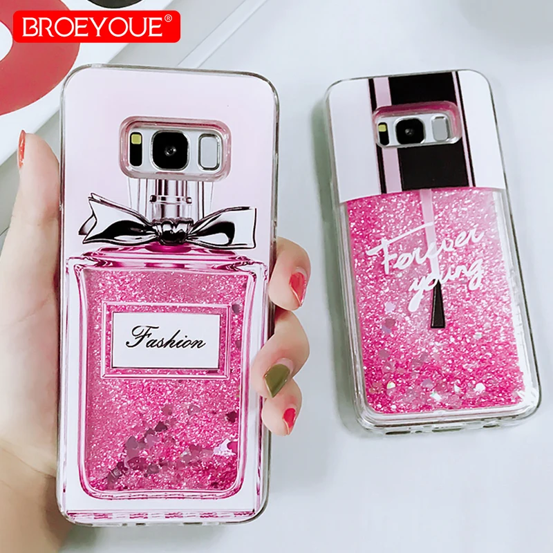 

Soft TPU Silicone Phone Cover For Samsung Galaxy S8 Transparent Clear Glitter Liquid Quicksand Phone Case For Samsung S8 Shells