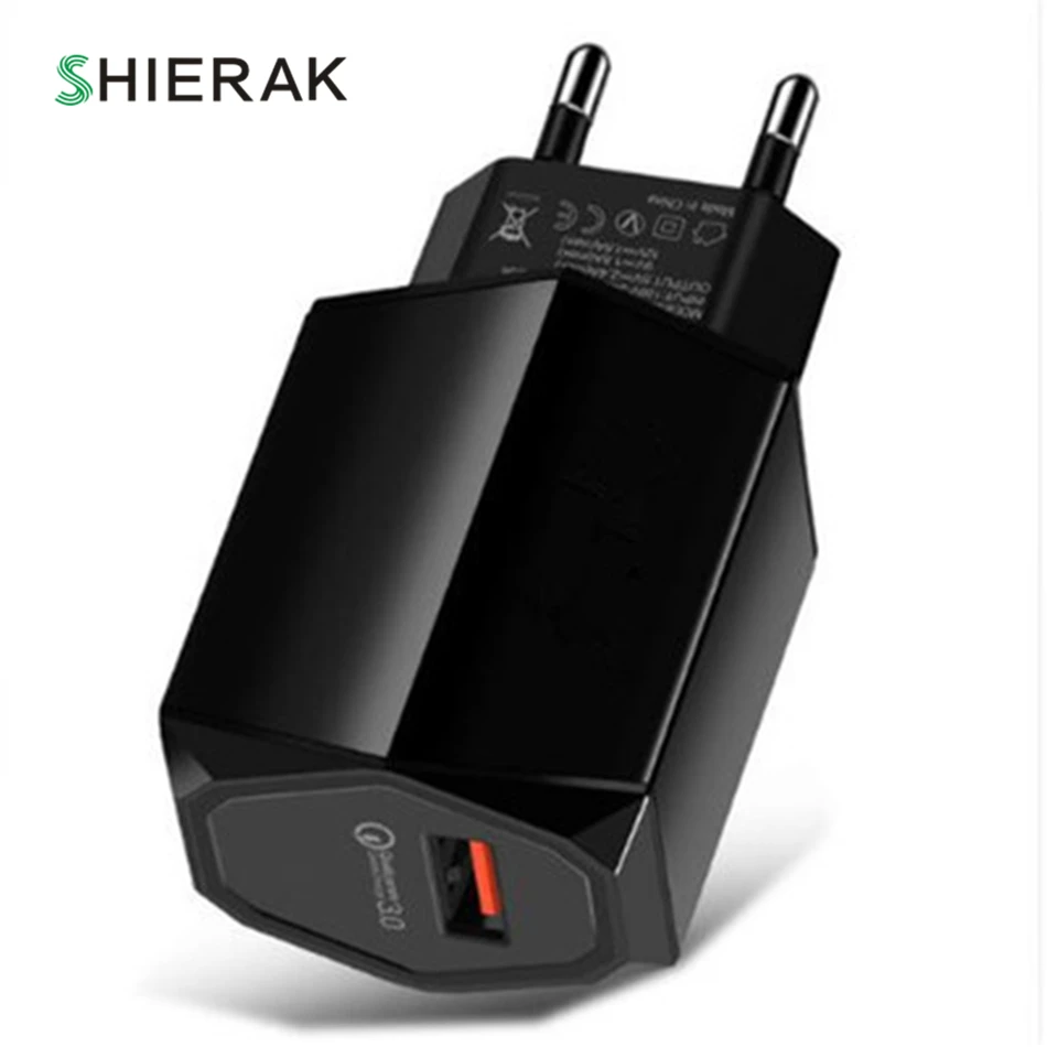 

SHIERAK 5V 2.4A High Quality AC/DC Adapters Power Supplies EU Standard Quick Charger USB Charger QC3.0 For Phone Travel