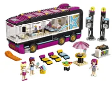 BELA Friends Series Pop Star Tour Bus Building Blocks Classic For Girl Kids Model Toys Minifigures Marvel Compatible Legoe