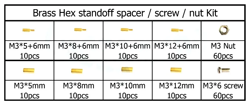 WAVGAT M3 5/8/10/12 мм PCB Hex мужской женский нитки Латунь Spacer противостояния/винт/гайка Ассортимент Набор Наборы с Пластик сумка