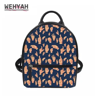 

Wehyah Designer PU Leather Small Backpacks Women Mini Backpack Purse Cute Cartoon Printing Shoulder Bag mochila feminina ZY107