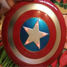Мстители Капитан 32 см Америка экран против света излучающий и звук Косплей свойства игрушка металлический щит красный/синий