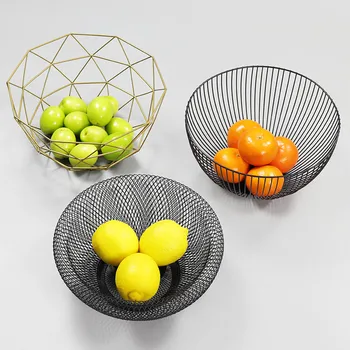 

Nordic Iron Art Dessert Plates Vegetables Fruit Plates Hollow Out Design Kitchen Storage Basket Dinner Plates Piatti Giapponesi