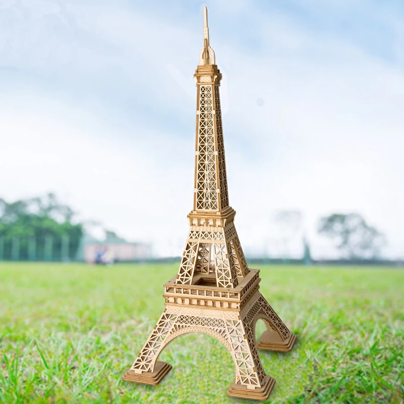 Pares de Madeira Ornamento para Crianças Kits de Construção Robotime Faça Você Mesmo Torre Puzzle Jogo Presente & Miúdo Amigo Modelo Brinquedo Popular Tg501 3d 8 Robotime diy 3d pares de madeira torre