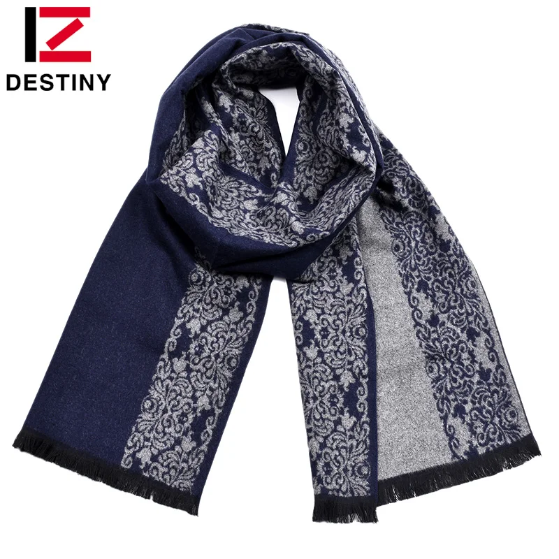 

DESTINY New Winter Men Scarf Luxury Brand Designer Scarves Fashion Male Cotton Striped Bandana Shawl Pashmina bufandas echarpe
