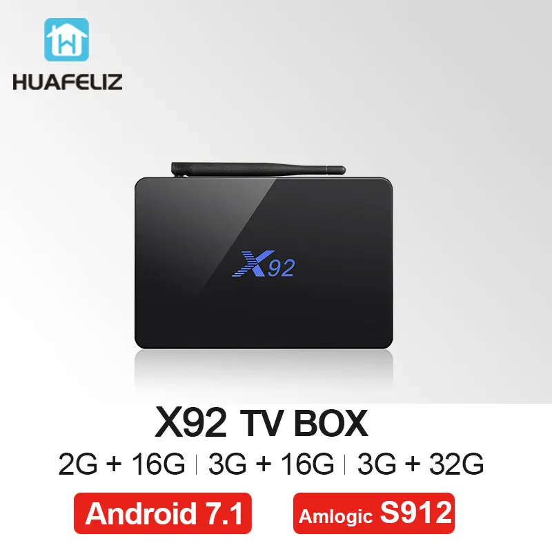 

X92 tv box Amlogic S912 Smart TV Box Android 7.1 4K WIFI Media Player Octa-core HDMI 2.0 3G 32G BT Set-top Box And mini keyboard