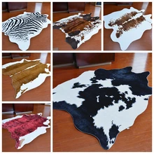 Ковер с принтом зебры, коровы, леопарда для гостиной 135X180 см, бархатные коврики из искусственной кожи и ковры, нескользящий коврик для спальни