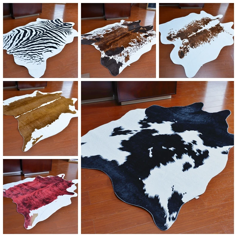 Zebra Cow Leopard Printed Carpet for Living Room 140X200CM Velvet