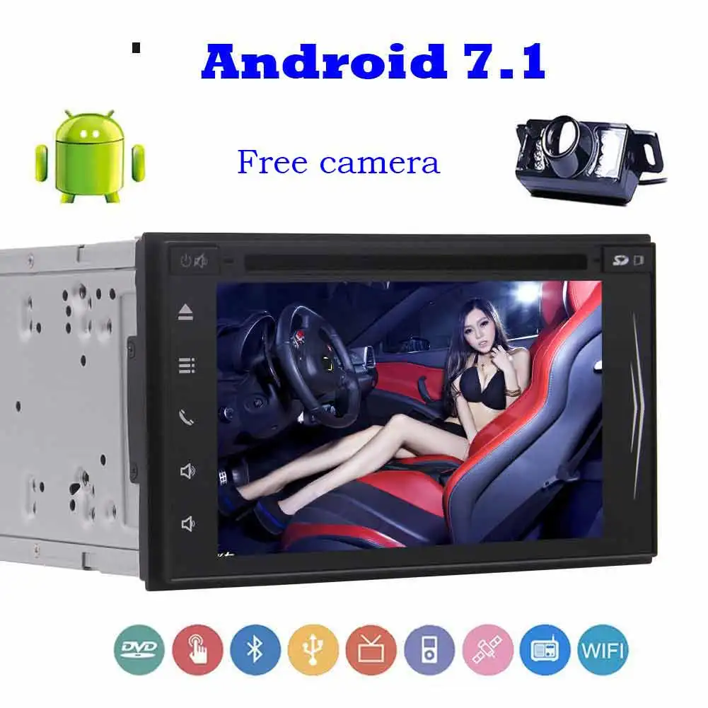 Top 6.2" Stereo Car Radio GPS Android 7.1 System CD DVD Player 8 Core Touch Screen Mirror Link Bluetooth USB Music HD 1080P WIFI SWC 2