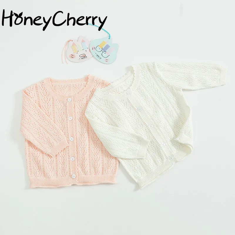 

Sweet Breathable Cotton Soft Pure Color Cardigan Jacket For Outwear Cardigan For Girls Spring Kids Sweaters Girls