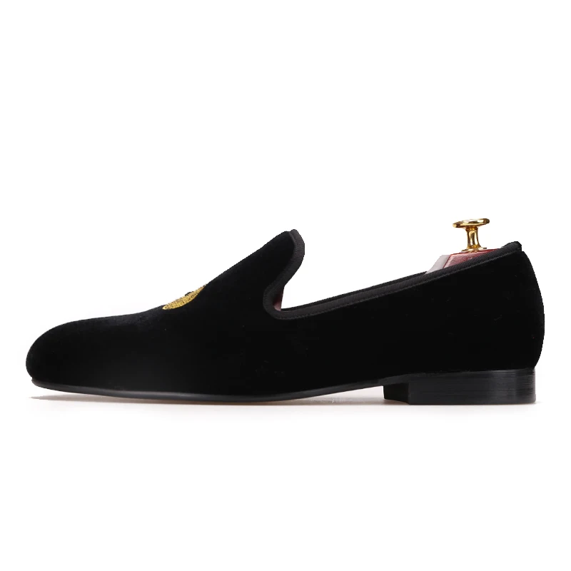 Poker Fashion Stickerei Schwarzes Schuhe Gold Piergitar Männer Kleid Handgemachten Neue Und Herz Mit Party Designs Velvets Hochzeit xwvq8wPa