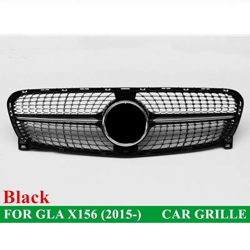 Для Mercedes GLA Алмазная решетка сетка Передняя гриль, хром серебристый черный дизайн X156 GLA250 GLA220 GLA200 GLA260