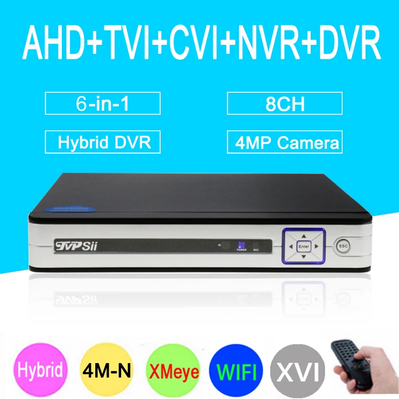 

4MP Surveillance Camera Silver Panel Xmeye Hi3520D 8CH 4MN Hybrid Coaxial Wifi 6 in 1 XVI TVI CVI NVR AHD CCTV DVR Free Shipping