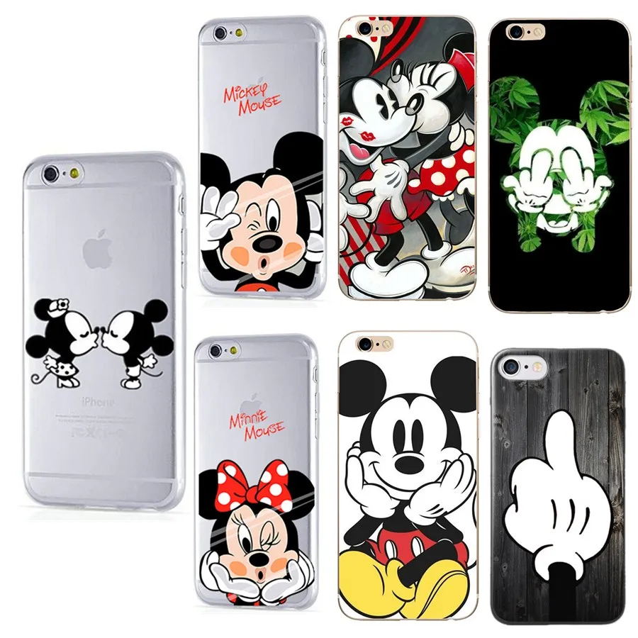 

Mickey case For iphone 7 8 7/8 plus 5 5s SE Case Cartoon Cute Clear Silicone Phone Cases For iphone 6 6S Cases