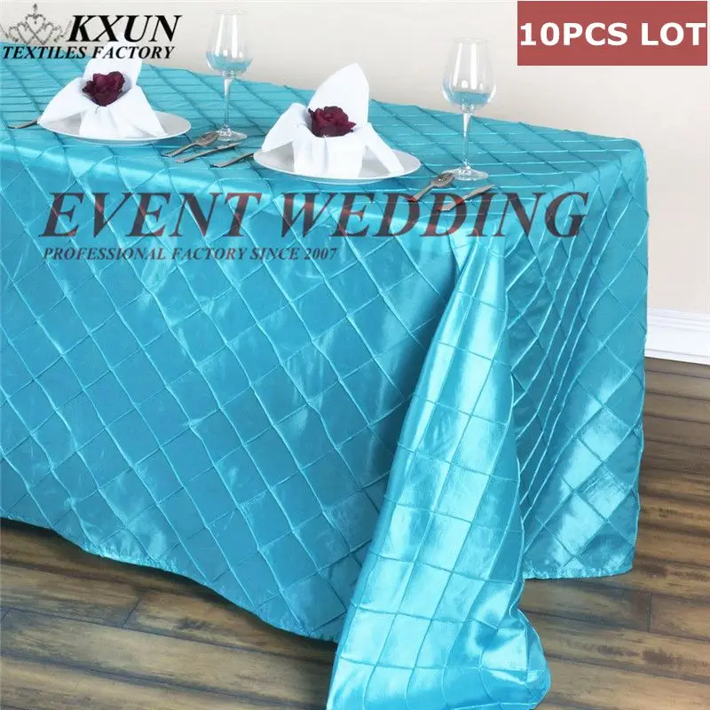 

10pcs Taffeta Pintuck Table Cloth Rectangle Tablecloth For Wedding Event Decoration Can Mix Color