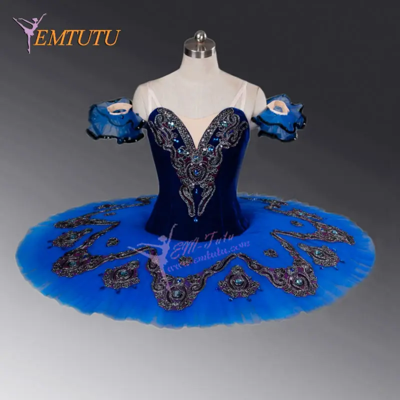 Adult Professional Ballet Tutus Blue Silver Blue Bird pancake platter performance recital concert Ballet Tutu Costume for Women