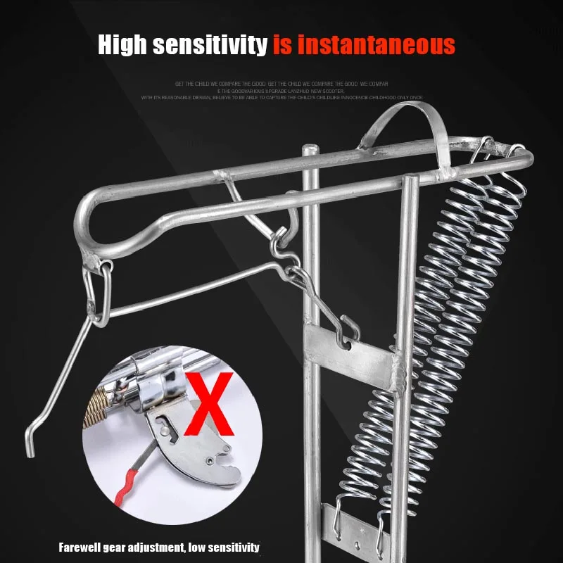 

Stainless Fishing Rod Holder Rack with Automatic Tip-Up Hook Setter Double Spring DX88