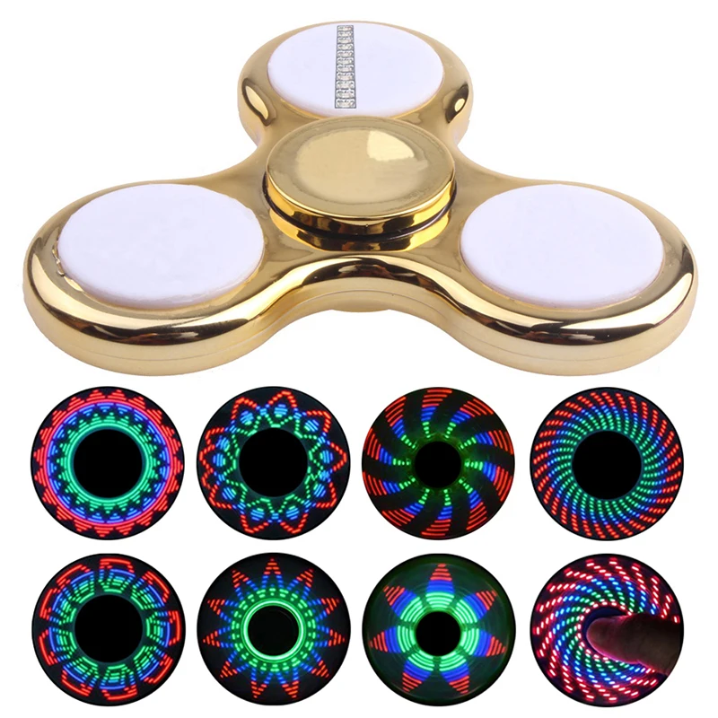 Plating LED Hand Finger Spinner LED Plastic EDC Fidget Spinner For Autism and ADHD Relief Focus
