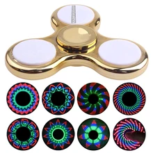 Plating LED Hand Finger Spinner LED Plastic EDC Fidget Spinner For Autism and ADHD Relief Focus