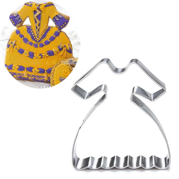 

1pcs patisserie reposteria gateau Royal Dress Metal Cookie Cutter Chocolate Cupcake Toppers Pastry Shop Fondant Cake Decor Tools