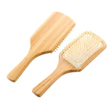 Высокое качество модные дерева щетка для волос дерево Уход за волосами и Красота SPA массаж гребень справиться натурального бамбука Антистатическая щетка