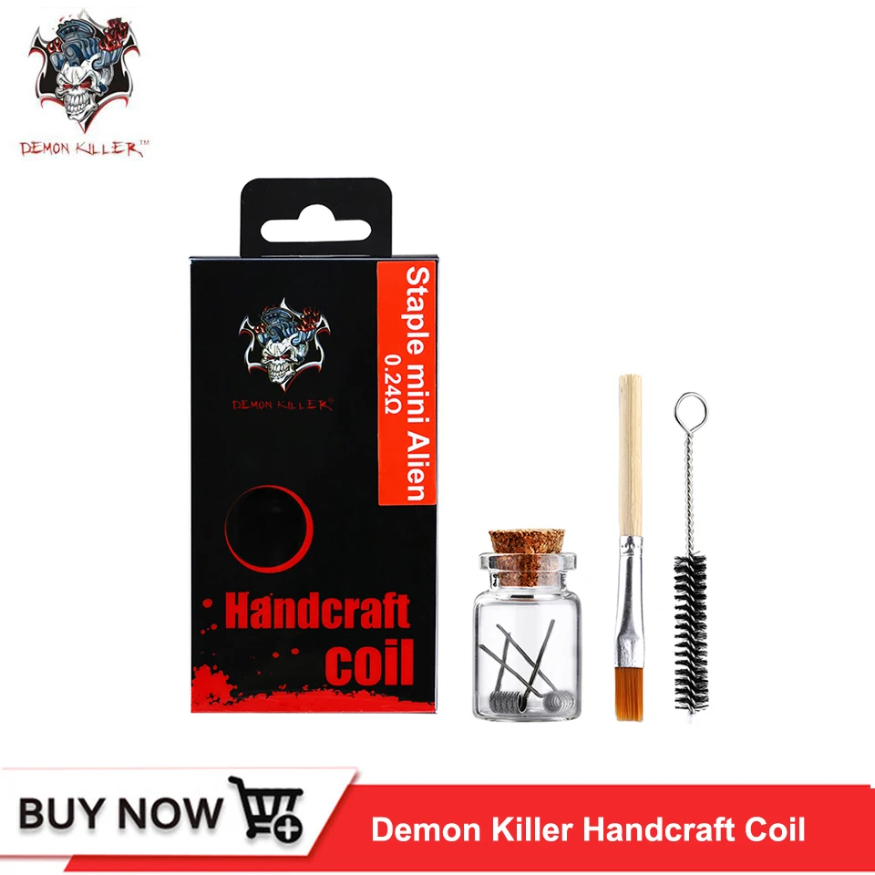 

Original Demon Killer Handcraft Coil Mini Alien Framed Staple Mini Alien Parallel Double Coil Staggered Clapton for RDA Atomizer