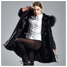 Женская модная меховая куртка с воротником из меха енота и собаки, верхняя одежда, Дамская одежда, большие размеры, XS-XXL, mr мех для девушек