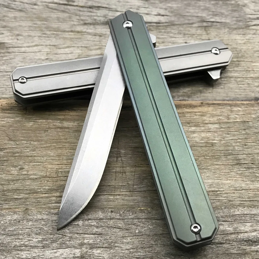 LDT QSE-13lt Folding Knife D2 Blade Titanium Handle Knives Ball Bearing Outdoor Pocket Tactical Rescue Survival Knife EDC Tools
