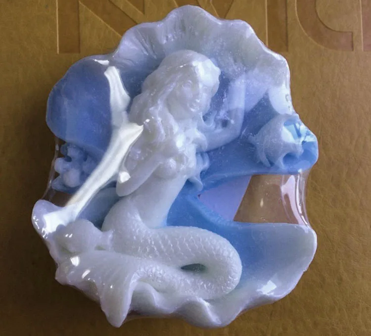 Ручной работы мыло плесень Силиконовая Русалка плесень Русалка в раковине моллюска 3D девушка формы ручной работы