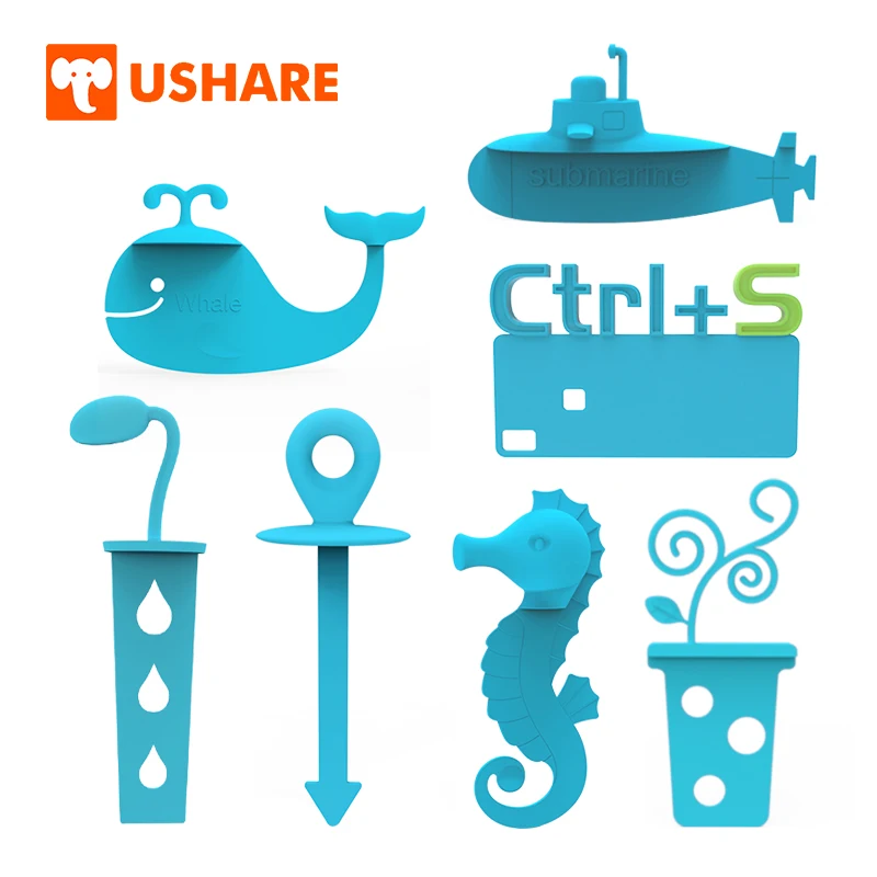 

USHARE 3D Cute Bookmarks 3Pcs/set Animal Plant Book markers Magnetic Bookmark For Books Silicone Book Reading Gift For Children