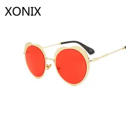 XONIX в форме сердца женские солнцезащитные очки круглые Роскошные 2018 сердце любовь очки винтажные прозрачный объектива Красный Желтый