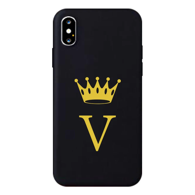 GYKZ Fashion Gold Crown Letter Couple Case For Huawei Mate 20 Pro P20 P30 Lite Black Silicone Soft Phone Cover For Samsung S8 S9