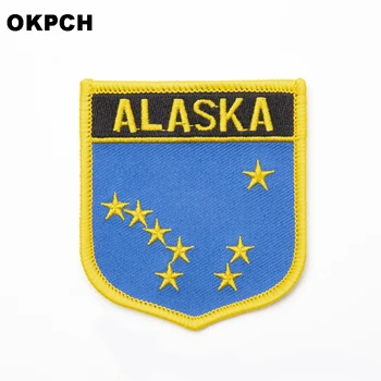 

U.S.A Alaska State Iron On Patch Embroidered Clothes Patch For Clothing Stickers Garment 1pcs 6*7cm UPI-0189-S