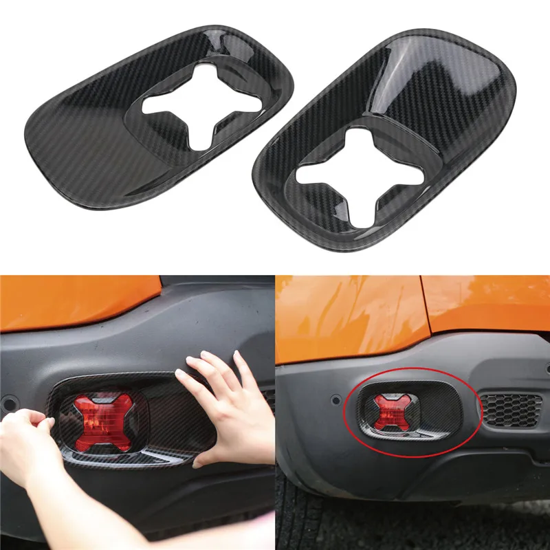 Fog Light Day Running Light Frame Bezel Grille Trim Rearview Mirror Cover Rain Eyebrow Sticker For Jeep Renegade 2015 2016 2017 (75)