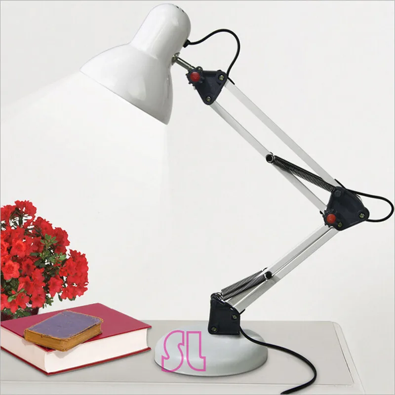 Iron Foldable Long Arm Desk Lamp Reading lamp LED Table lampe E27 base