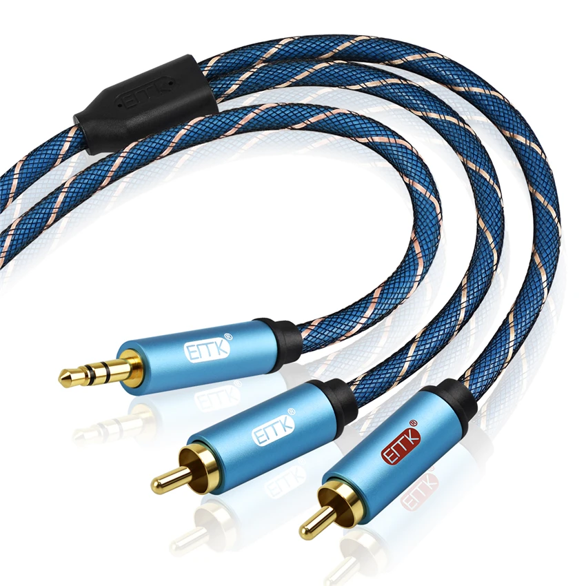 EMK RCA Cable 2RCA to 3.5 Audio Cable RCA 3.5mm Jack RCA AUX Cable for DJ Amplifiers Subwoofer Audio Mixer Home Theater DVD EMK RCA Cable 2RCA to 3.5 Audio Cable RCA 3.5mm Jack RCA AUX Cable for DJ Amplifiers Subwoofer Audio Mixer Home Theater DVD