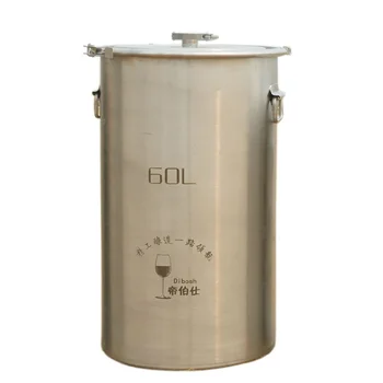 

60L 304 Stainless Steel Bucket Home Brewing Fermentation Tank For Wine & Beer Fermenter With Anchor Ear Design Storage Container