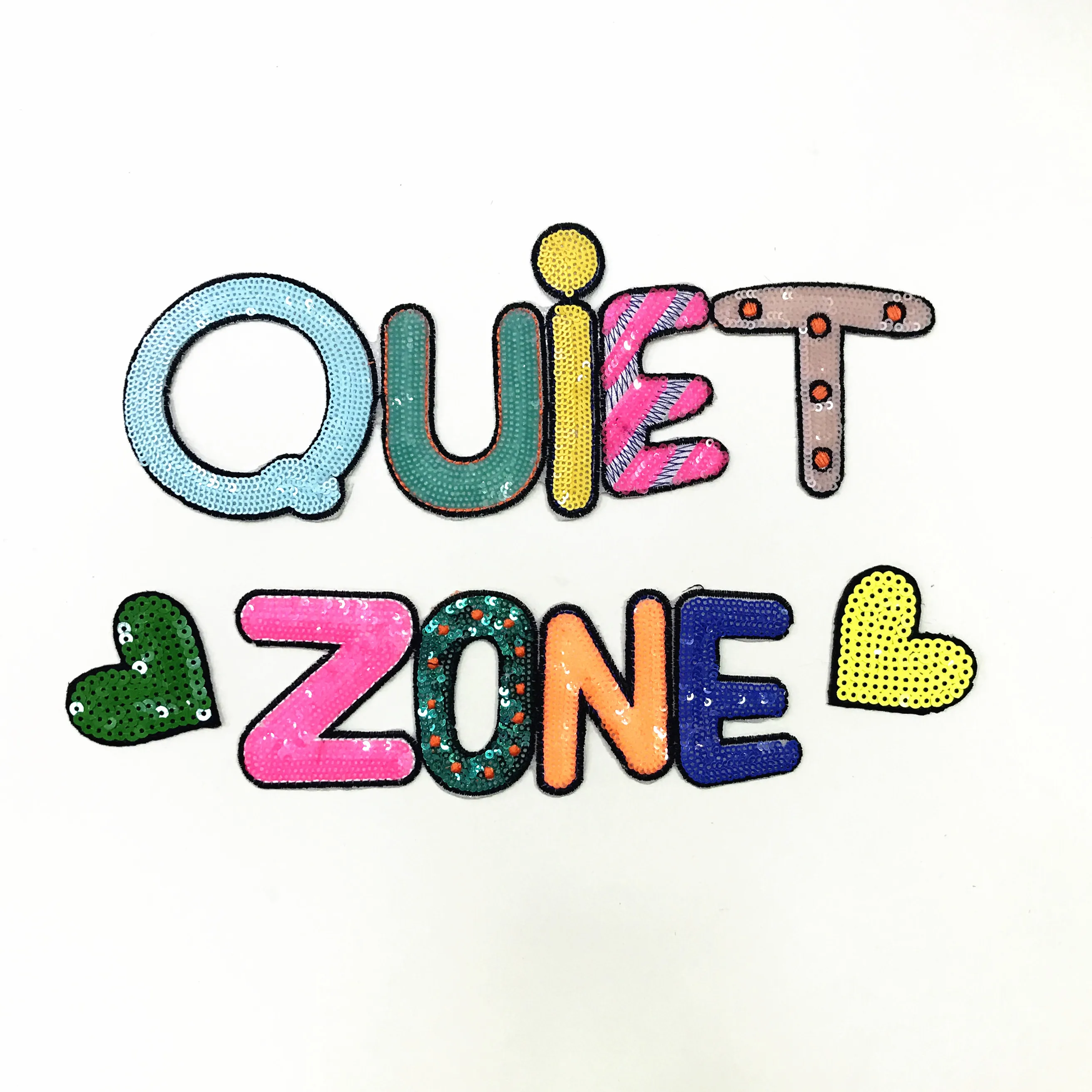 

color letter sequins patches embroidered applique jean clothing decoration iron on patch accessories Motif patch parches ropa