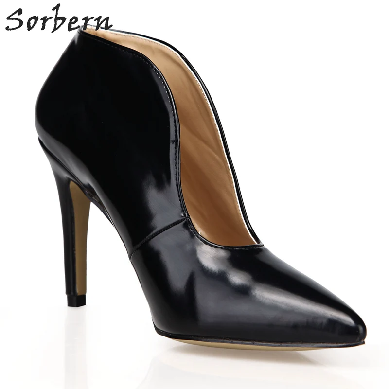 Sorbern Black Stilettos Women Pump Shoes Woman Heels New Spring 2018 Custom Colors Italian Ladys Shoes Black Pump High Heels