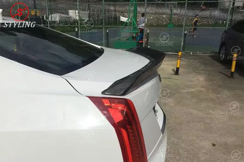 Спойлер из углеродного волокна крыло для Cadillac ATS СЕДАН задний багажник спойлер V Тип укладки